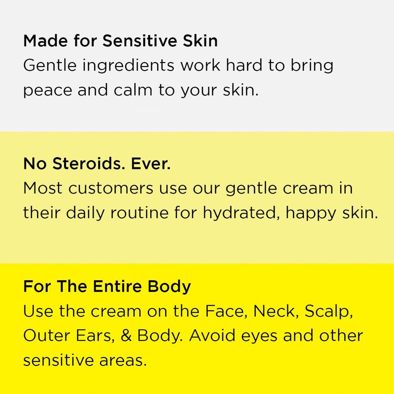 Seborrheic Dermatitis Face Cream for Sensitive Skin - Hydrates & Supports the Skin Barrier with MCT Oil, Squalane - Moisturizing Face, Scalp and Body Cream - No Steroids, Gentle Ingredients