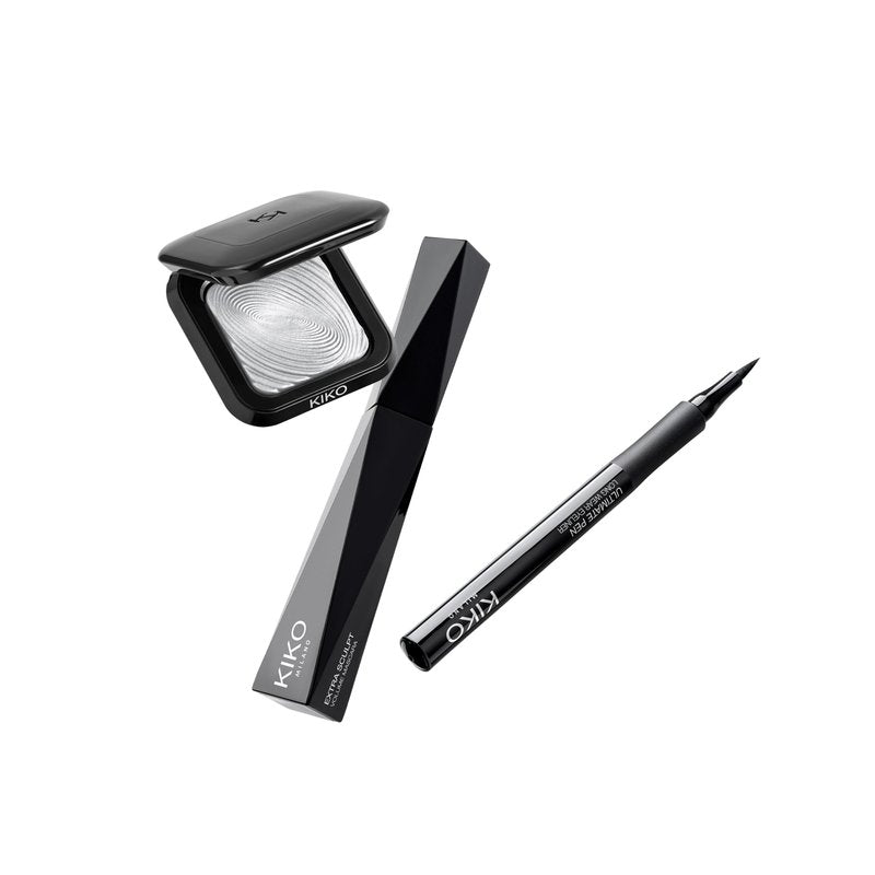 KIKO Milano|Snow-Kissed Holiday Jingle Trio Eyes Gift Set|Eyes Gift Set: volumising mascara, eyeliner pen and metallic eyeshadow