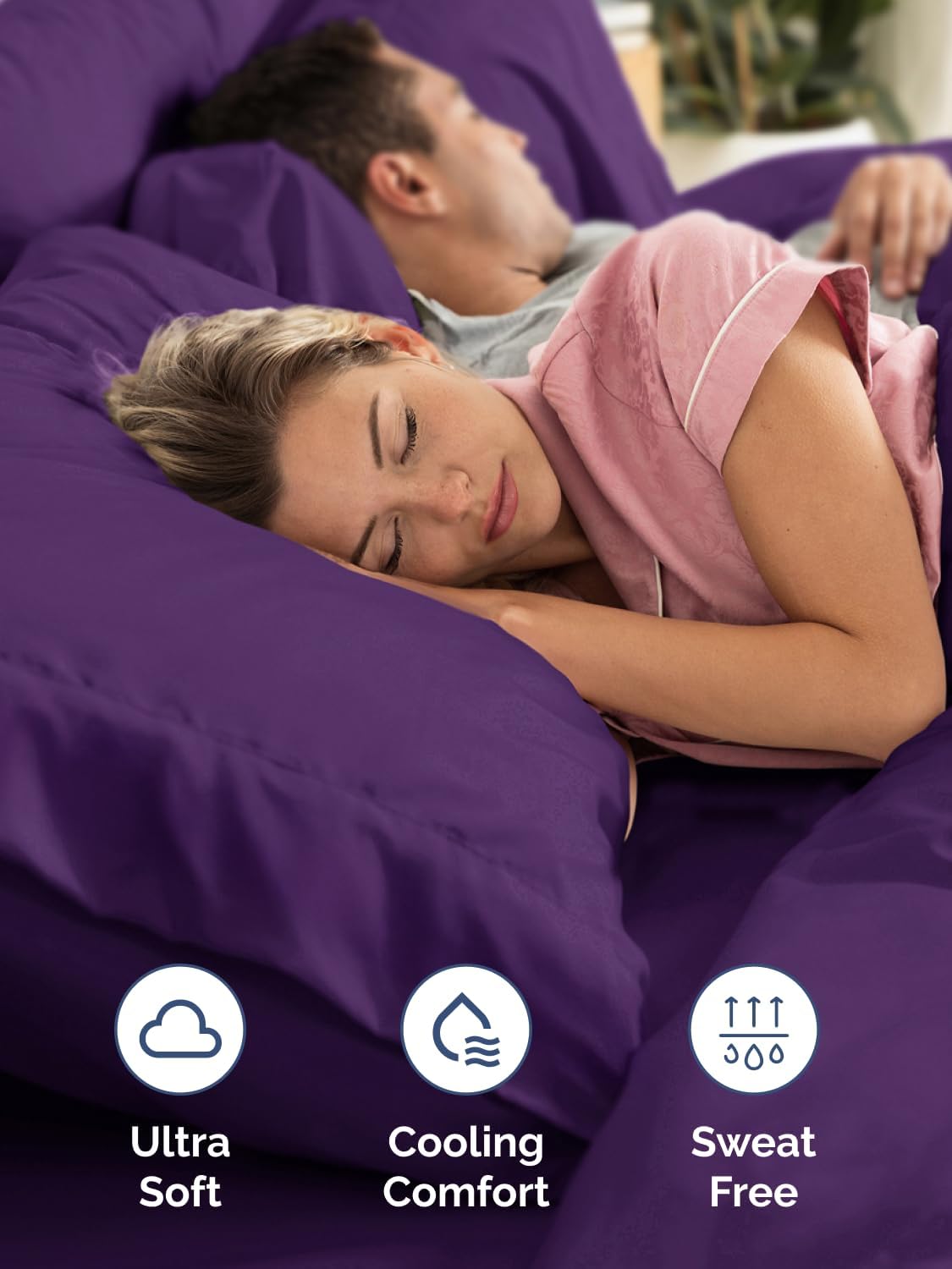 Skiennix Extra Deep Cal King Sheet Set | 6-Piece Breathable Cooling Bedding - Soft, Wrinkle-Free Purple