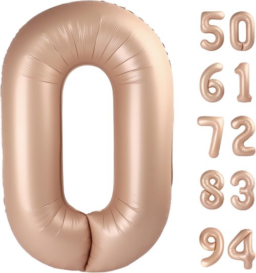 Light Brown Number Balloon | 40-Inch Tan 0 Balloon for Birthday Decorations & Party Supplies