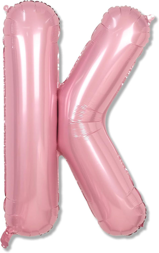 Skiennix 40" Pastel Pink Letter K Balloon - Large Foil Helium Balloon for Birthday & Graduation Decor
