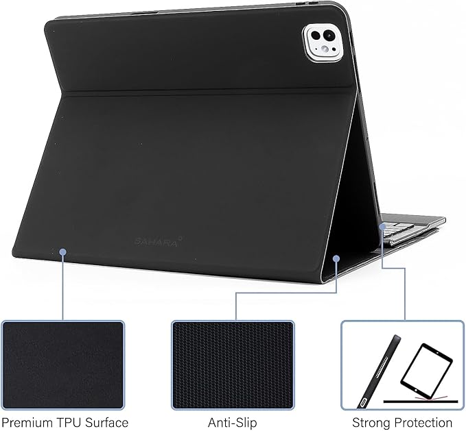 Sahara Navigate Series Bluetooth Keyboard Case with Track Pad for iPad Pro 11" (M4 2024/M5 2025), Black, (TB00402)
