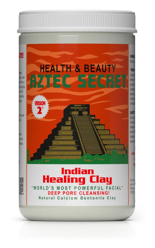 Aztec Secret – Indian Healing Clay – Deep Pore Cleansing Facial & Body Mask – The Original 100% Natural Calcium Bentonite Clay – New Version 2-32 Oz (Pack of 1)