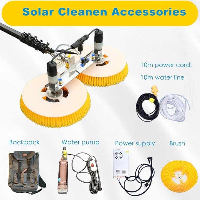 Professional Solar Panel Cleaning Brush Kit - Essential Photovoltaic Roof Cleaning Tool for Home & Commercial Use, Easy to Use, Durable, Effective Dirt Removal