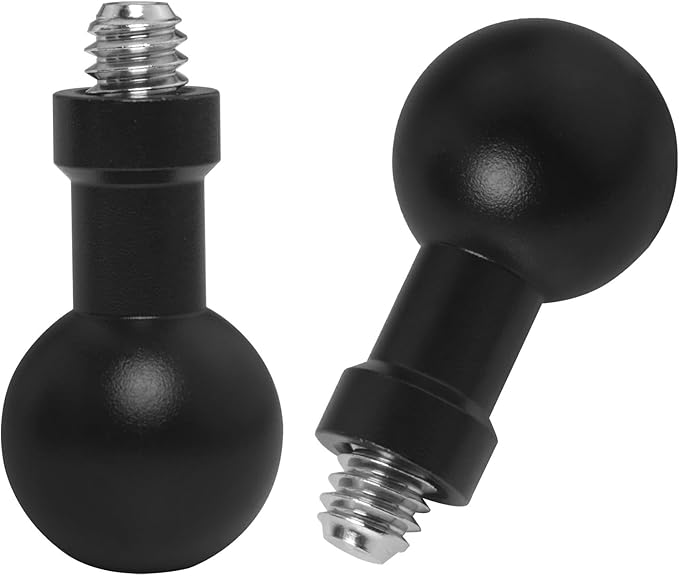LUORNG 2PCS 17mm Ball Head to 1/4 Stainless Steel Short Screw Connection Rod Car Mobile Phone Navigation Mount Motorcycle Rearview Mirror Accessories Camera Camera Connection Accessories