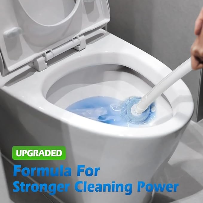 60 Pack Disposable Toilet Brush Refill Heads, 3-Layer Dissolvable Cleaning Pads with Detergent, Universal Fit for Most Toilet Wand Handles, Bathroom Cleaning Supplies, Bulk Value Pack