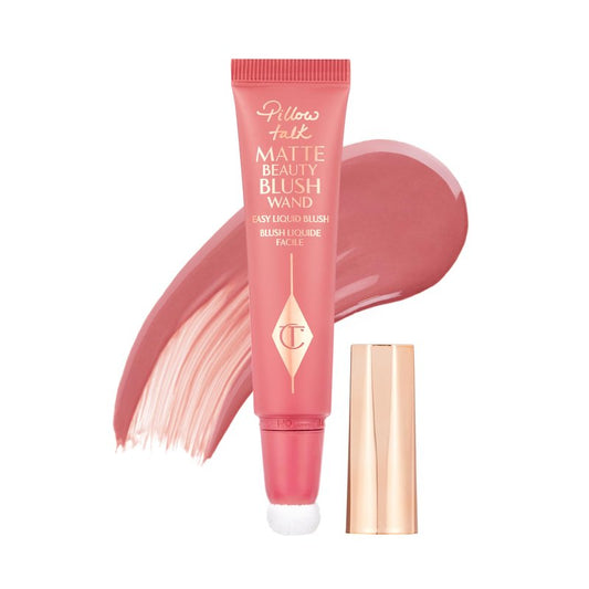Charlotte Tilbury Pillow Talk Matte Liquid Blush Wand - Matte Blush for Cheeks with Cushion Applicator - Infused with Lumi-Blur Technology for a Light-Reflecting, Soft-Focus Effect - Pillow Talk