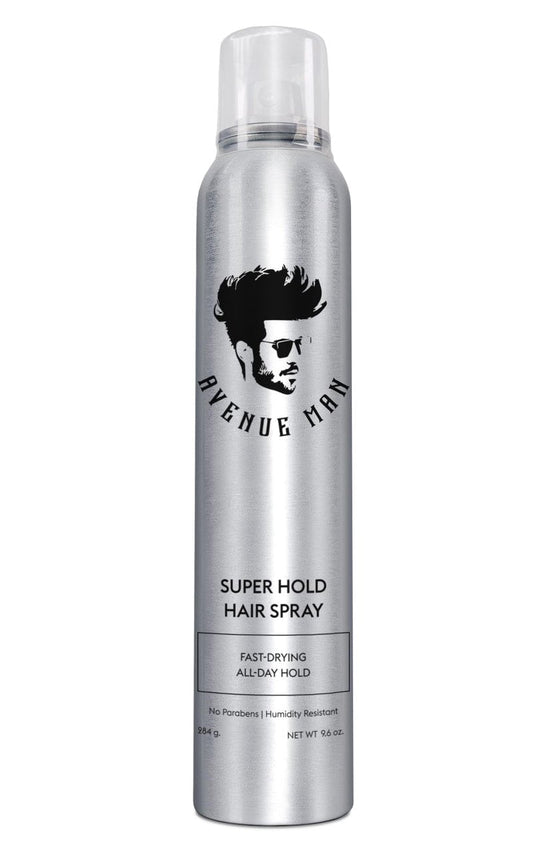Avenue Man Super Hold Hairspray for Men - Fast-Drying Men Hair Spray - Shapes, Lifts & Holds Hair for Long-Lasting Control - Mens Hair Spray Extra Hold for Effortless All-Day Control - 10 oz