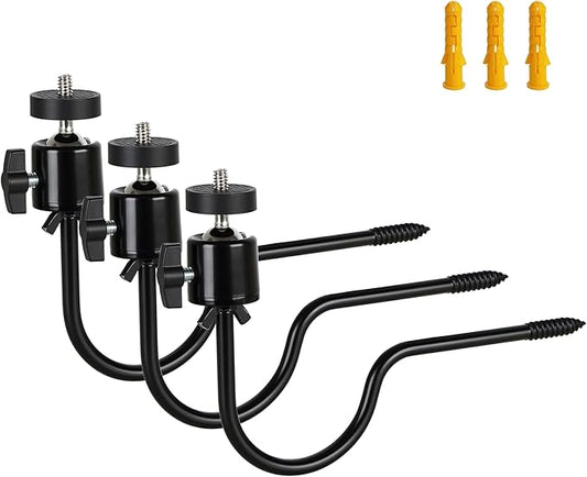 Axmorety 3 Pcs Trail Camera Tree Mount,1/4 in Screw,360° Adjustable Screw Security Cam Mount for Game Cameras, Solar Panels, etc, Easy to Install & Heavy Duty