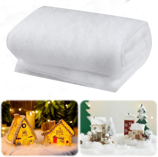 Regine Switzerland Snow Blanket - Thick Faux Snow Rug for Christmas Village Decor | 3ft x 8ft, White Plush