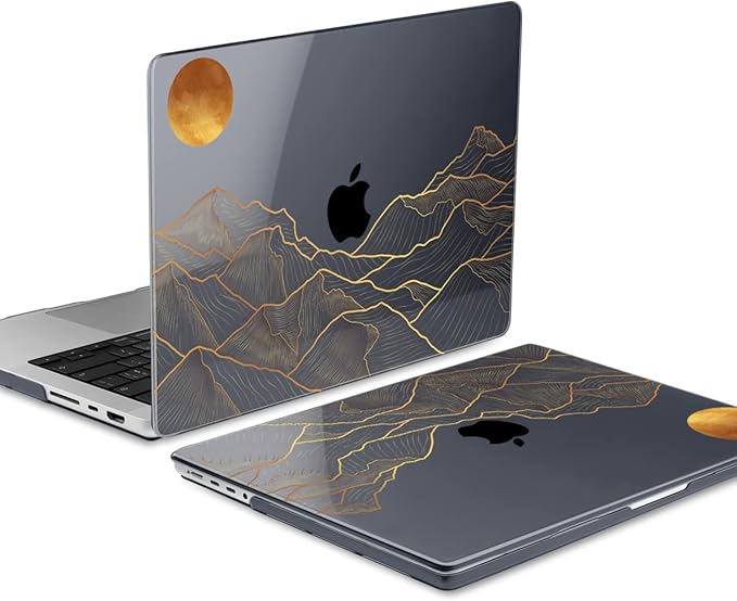 DONGKE Compatible with MacBook Pro 16 Inch Case (2026-2021 Release, M5 M4 M3 M2 M1 Pro/Max Chip), Plastic Hard Shell Cover with Keyboard Cover & Screen Protector for MacBook Pro 16", Abstract Mountain