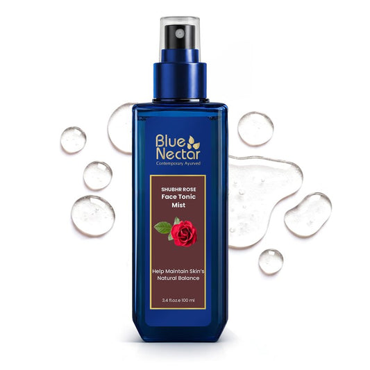 Blue Nectar Shubhr Steam Distilled Rose Toner Water & Face Tonic Mist (3.4 fl oz)