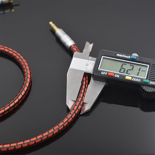 Primeda Audiophile High Purity Copper Aux Audio Cable 3.5mm Male to 3.5mm Male Audio Auxiliary Cord Gold-Plated Stereo HiFi Adapter Cable (Straight to Right Angle, 3.2ft/1m)