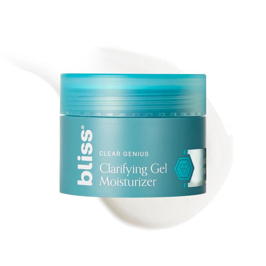 Bliss Clear Genius Clarifying Gel Moisturizer, CLARITY 5 Complex with Salicylic Acid, Niacinamide & Witch Hazel for Blemish-Prone & Oily Skin, Minimizes Pores, 1.7 fl oz