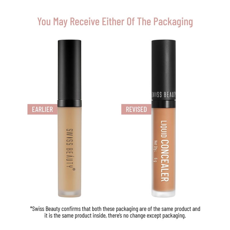 Swiss Beauty Liquid Light Weight Concealer With Full Coverage |Easily Blendable Concealer For Face Makeup With Matte Finish | Shade- Orange, 6g