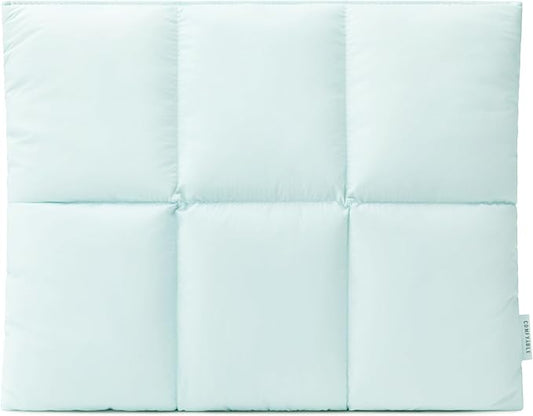 Comfyable Puffy Laptop Sleeve 13 Inch 14 Inch, Quilted Puffer Laptop Carrying Case for Women, Pillow Case Compatible with MacBook Air/Pro M5 M4 M3 M2 Pro/Max 2026, 13" MacBook Neo A18, Ice Blue