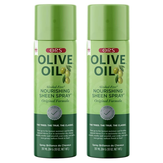 ORS Olive Oil Nourishing Sheen Spray - Moisturizes Hair for Healthy Shine | 10 Ounce (Pack of 2)