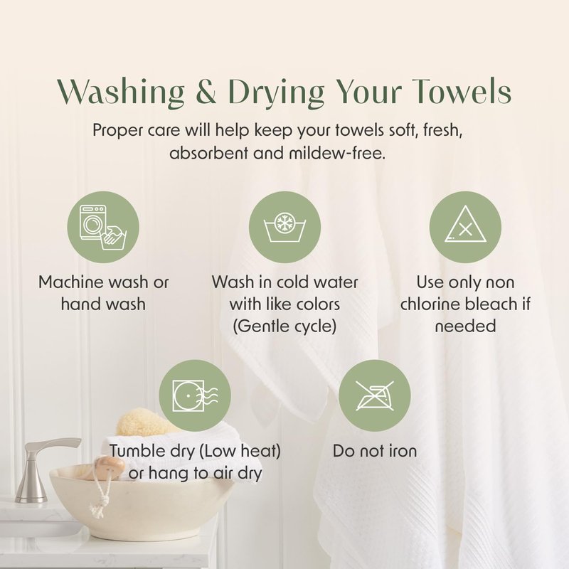 Springtree Home Luxury Bamboo Rayon Bath Towel Set of 4 | 35% Bamboo Rayon - 65% Zero Twist Cotton | Absorbent Quick-Dry Towels for Bathroom | Oeko-TEX Standard 100 Cotton | White - 4 Pack