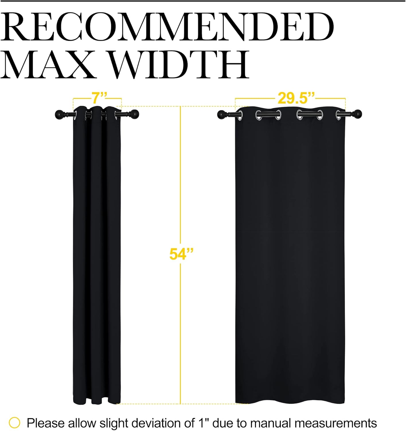 NICETOWN Blackout Curtains - Thermal Insulated Grommet Drapes for Autumn/Winter | Set of 2, 34" x 54", Black