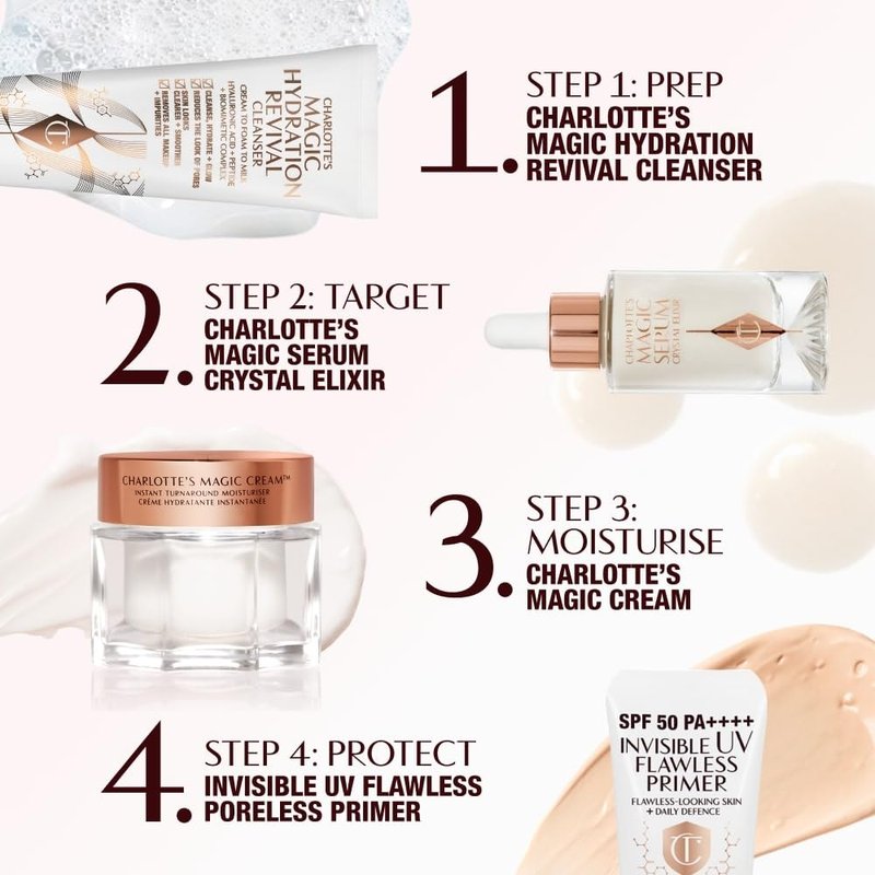 Charlotte Tilbury Magic Cream - Firming & Hydrating Face Moisturizer for Smooth Makeup Base | Vitamins C & E, Peptide Complex, Hyaluronic Acid