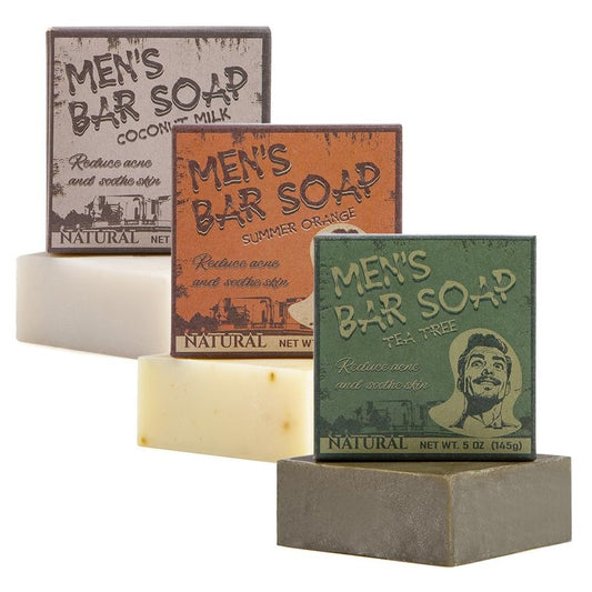 SKIRIFINE Natural Body Bar Soap Set, Tea Tree, Orange & Coconut, 5 oz x 3