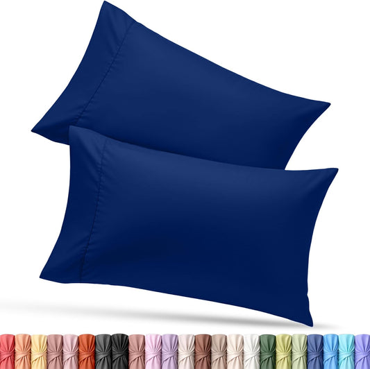 Utopia Bedding Standard Pillow Cases - Soft Brushed Microfiber - 2 Pack, Royal Blue, 20 x 26 Inches