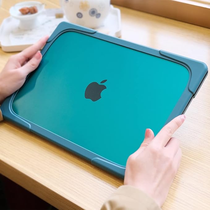 Batianda FlexStand Heavy Duty Case for MacBook Air 13.6 inch, Matte Teal