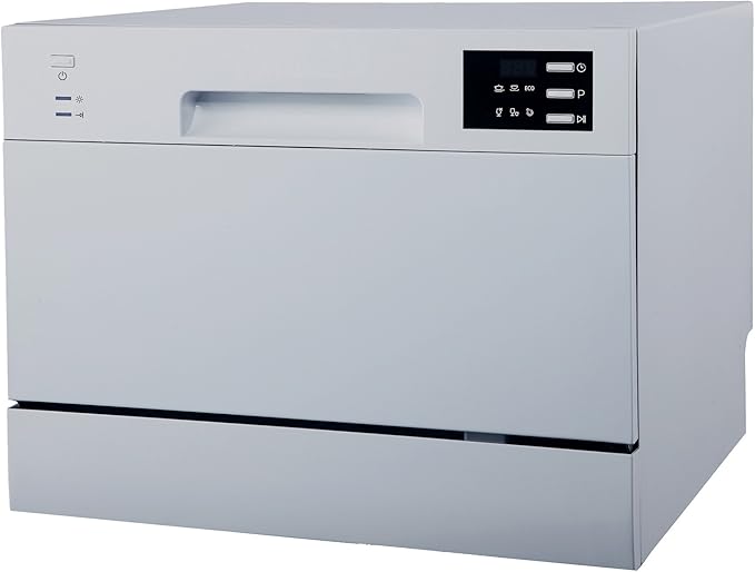 SPT SD-2225DS Countertop Dishwasher with Delay Start & LED, Silver, Silver