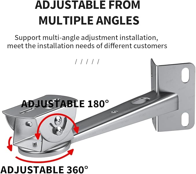 ZT-NET ZT-NET Security Camera Corner Pole Mounting Bracket Stainless Steel Mount with Extension Arm for Surveillance Systems Compatible with CCTV IP Cameras Indoor and Outdoor (Not Included Camera