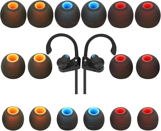 TSZYYM Earbud Tips Ear Bud Tips Soft Anti Slip Washable and Reusable Silicone Replacement Earbud Tips Fit Most in-Ear Earbuds(Inner Hole 3.8mm -5.1mm) 18pcs S M L