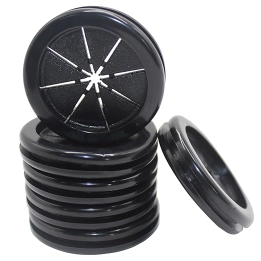 EASYEAH Rubber Grommets for Wiring, 1-9/16 Inch Drill Hole, 1-3/8 Inch ID, Firewall Grommets Automotive Cable Cords Hoses Protection, Double-Sided Rubber Plugs for Round Holes, 6 Pcs, 35x40 mm
