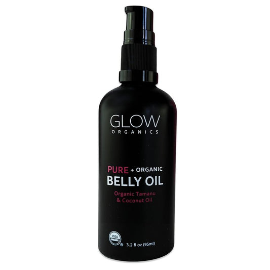 Glow Organics Belly Oil - Organic Pregnancy Skincare for Stretch Marks & Scars | Fast-Absorbing 95ml