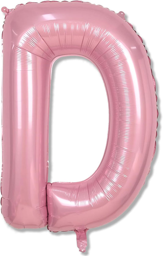 Pastel Pink D Balloon - 40 Inch Giant Mylar Foil Letter D for Girls' Birthday & Baby Shower Decorations