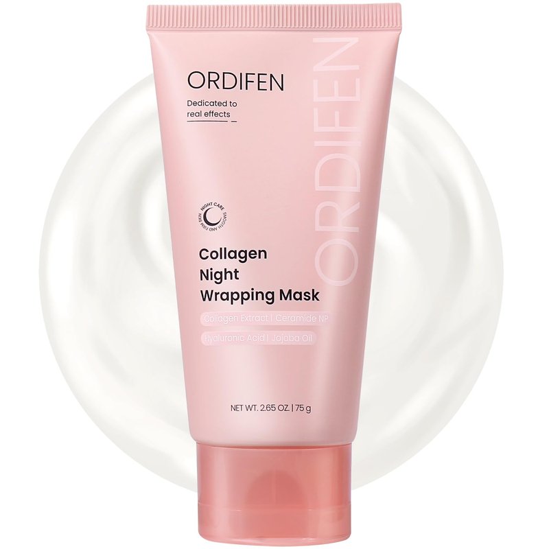 ORDIFEN Collagen Night Wrapping Mask for Glowing Skin, Overnight Wrapping Peel Off Facial Mask for Elasticity Hydration (Collagen Wrapping Mask)