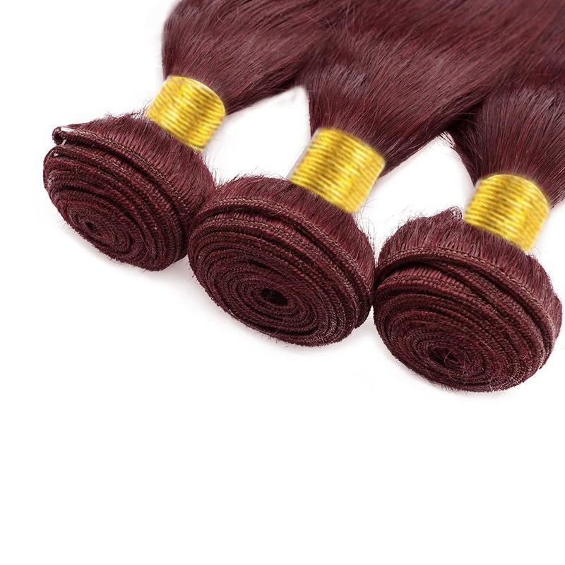 99j Burgundy Bundles Human Hair Straight Bundles Human Hair 20 20 20 Inch Wine Red Brazilian Hair 3 Bundle Unprocessed Virgin Remy Hair Extensions 50 Gram Per Bundle For Black Women
