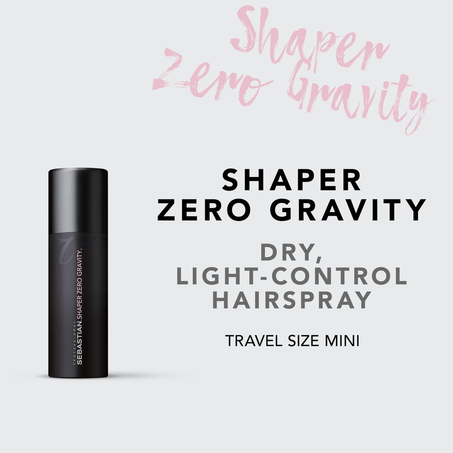 Sebastian Professional Shaper Zero Gravity Mini Hairspray | Brushable-Lightweight, Flexible Hold | Travel Size, 1.5 oz