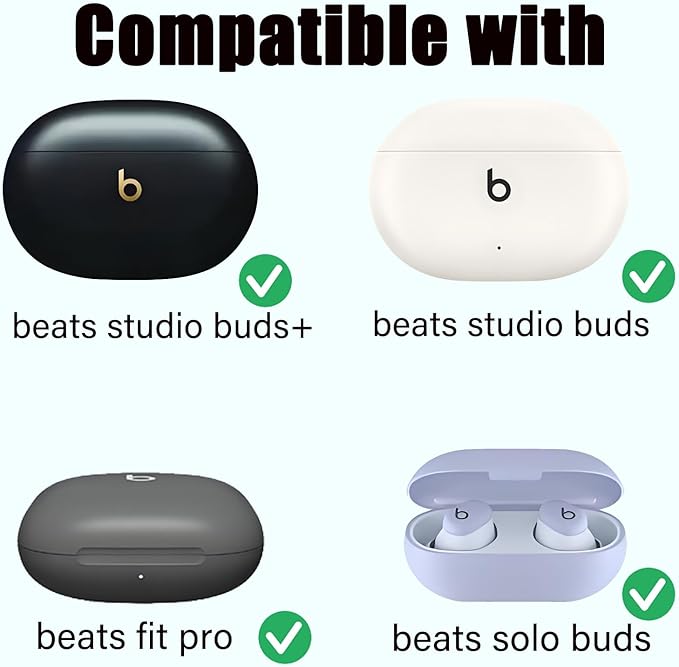 Luckvan Double Flange Earbud Tips for Beats Earbuds Replacement Cover Ear Tips for Beats Studio Buds+/Fit Pro/Solo Buds Earbuds Fit, 6 Pairs LMS White