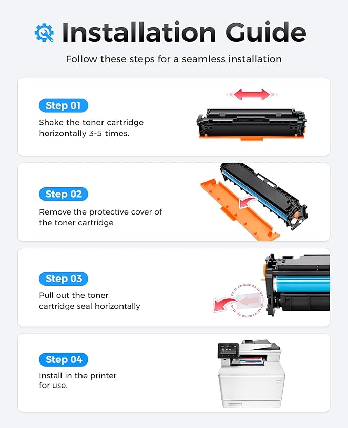 JCTONER 414X Toner Cartridge 4-Pack High Yield with Chip