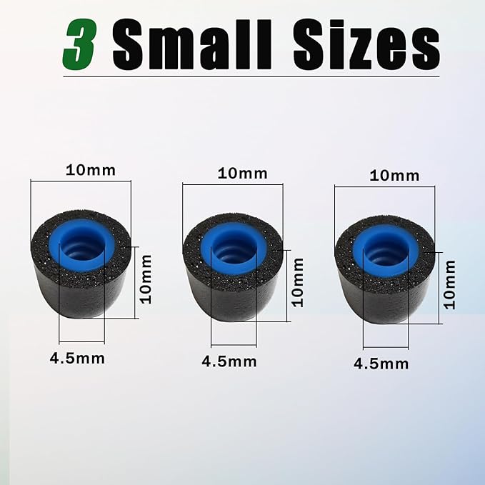 Luckvan Small Memory Foam Tips Replacement Earbuds Tips Fit 4.5mm-6mm Anti-Slip Isolation Noise Replacement Ear Tips Foam for in-Ear Earphones with Storage Box