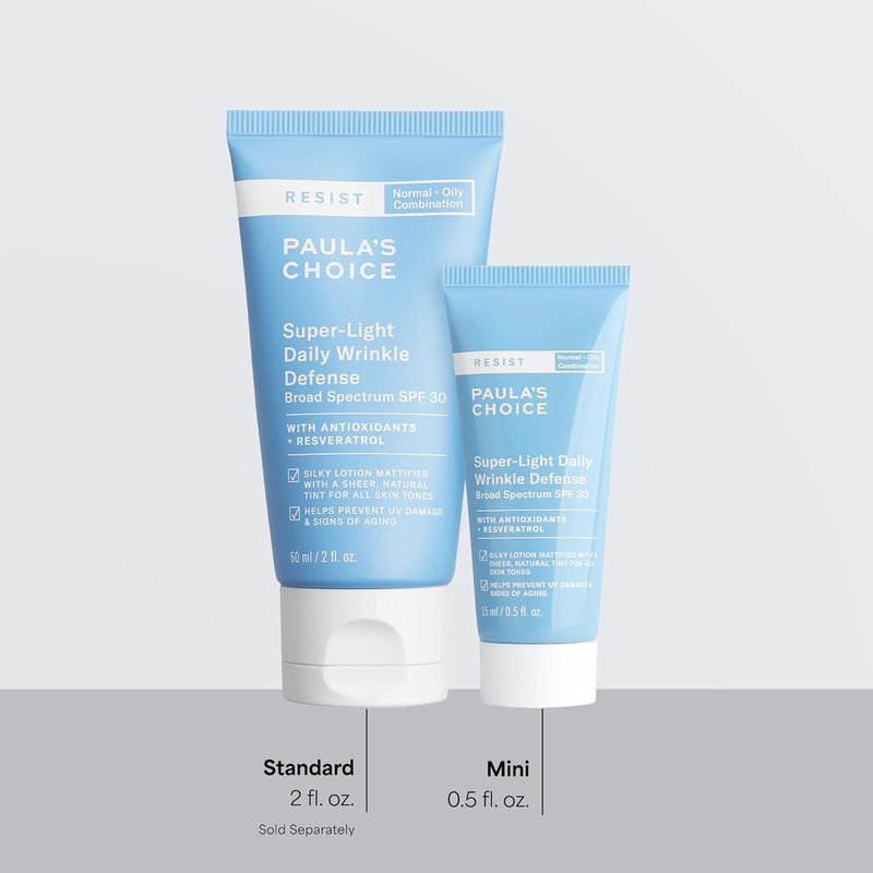 Paula's Choice RESIST SPF 30 Mineral Sunscreen - Super-Light Daily Wrinkle Defense for Oily Skin | Fragrance-Free, Matte Finish