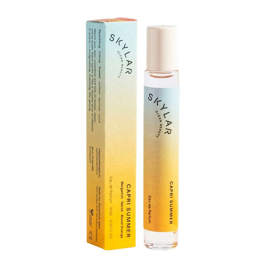 Skylar Capri Summer Travel Spray for Women - Mini Fruity Citrus Perfume, Grapefruit, Blood Orange & Bergamot Notes - Hypoallergenic, Vegan, Clean Fragrance for Sensitive Skin - 10mL / 0.33 Fl oz