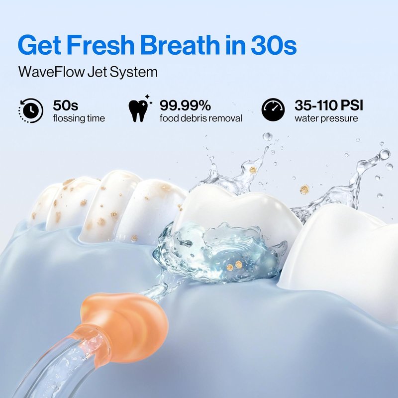 usmile C10 Portable Water Flosser – Travel-Friendly, 95-Day Battery, 4 Modes, 360° Nozzle, 180ml Tank, IPX7 Waterproof, Dentist-Recommended for Braces, Implants & Sensitive Gums (Inkstone Black)