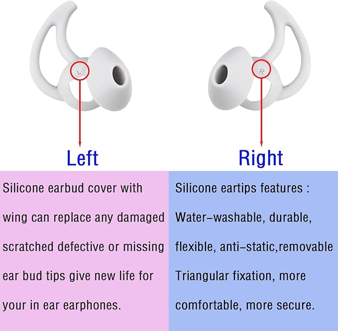 WKYMY Earbud Replacement Tips Silicone Earbud Tips Compatible with Bose Quietcomfort and Sport Headphone Rubber Tips Ear Bud Covers 3 Pairs S M L Gray