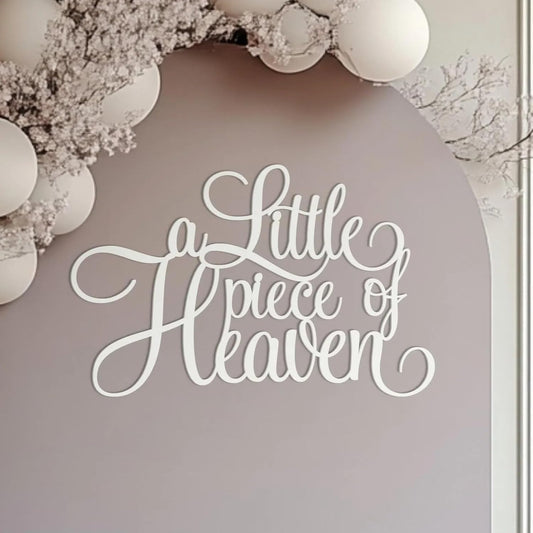 Skiennix Wooden Baby Shower Decorations - A Little Piece of Heaven Theme for Gender Reveal & Birthday Parties