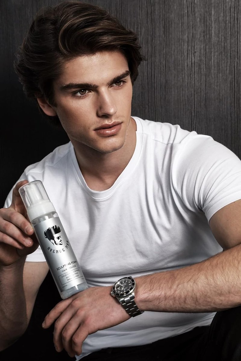 Avenue Man Unscented Sculpting Foam - Frizz Control & Firm Hold Hair Mousse for Men - Styling Hair Products - Mens Mousse for Hair Styling with No Crunch, Clean Texture & Long-Lasting Lift - 7 oz