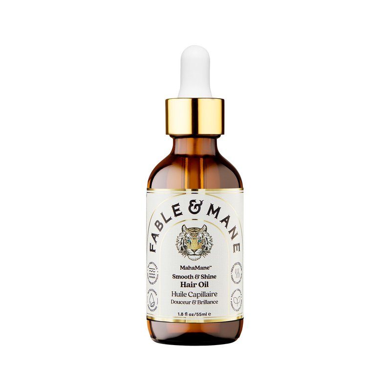 Fable and Mane MahaMane Smooth & Shine Hair Serum - Protective Oil Treatment for Dry, Damaged Hair. 1.8FL oz