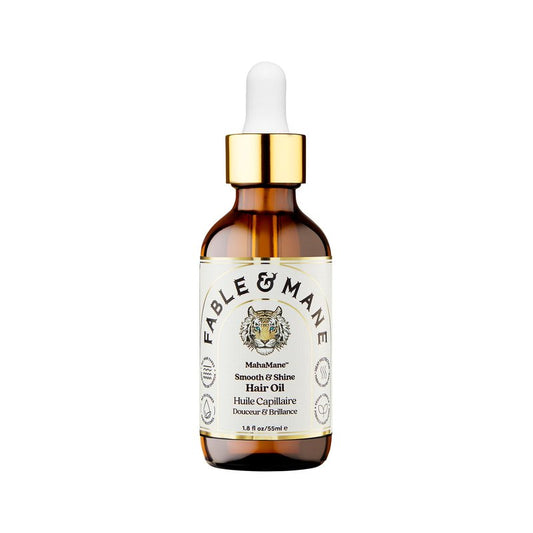 Fable and Mane MahaMane Smooth & Shine Hair Serum - Protective Oil Treatment for Dry, Damaged Hair. 1.8FL oz