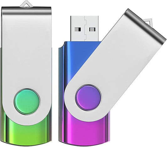 ABLAZE 32GB Flash Drive 2 Pack, USB 2.0 Memory Stick with Lanyards Swivel Thumb Drives Bulk 32GB Pendrive U Disk for Data Storage