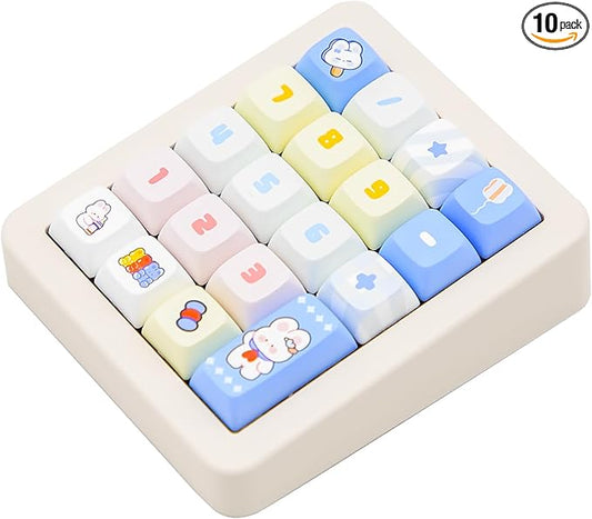 Adventurers K812 Wired Mechanical Numeric Keypad, 19-Key Hot-Swappable RGB Numpad, Macro Programmable, Detachable Type-C Cable, Game/Office Mode Switch – for PC/Laptop/Desktop (Cream White)