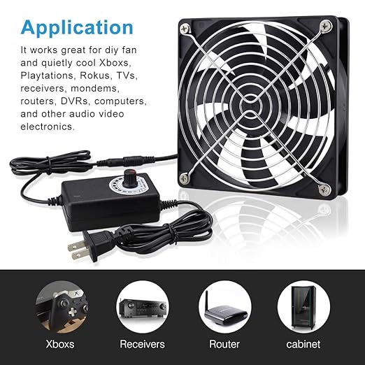 Wathai 120mm x 25mm AC Powered Computer Fan AC 110V 120V Speed Controller